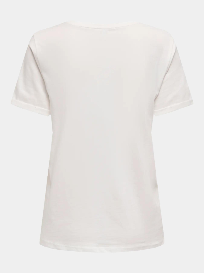 T-shirt magic paillette olive blanc femme - Only