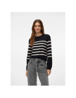 Pull rayé col rond saba noir femme - Vero Moda