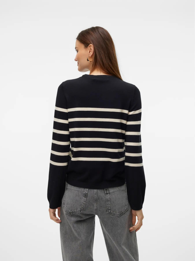 Pull rayé col rond saba noir femme - Vero Moda