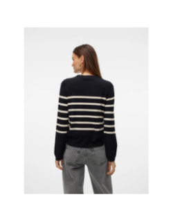Pull rayé col rond saba noir femme - Vero Moda