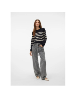 Pull rayé col rond saba noir femme - Vero Moda
