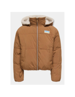 Doudoune réversible teddy maria blanc marron fille - Only