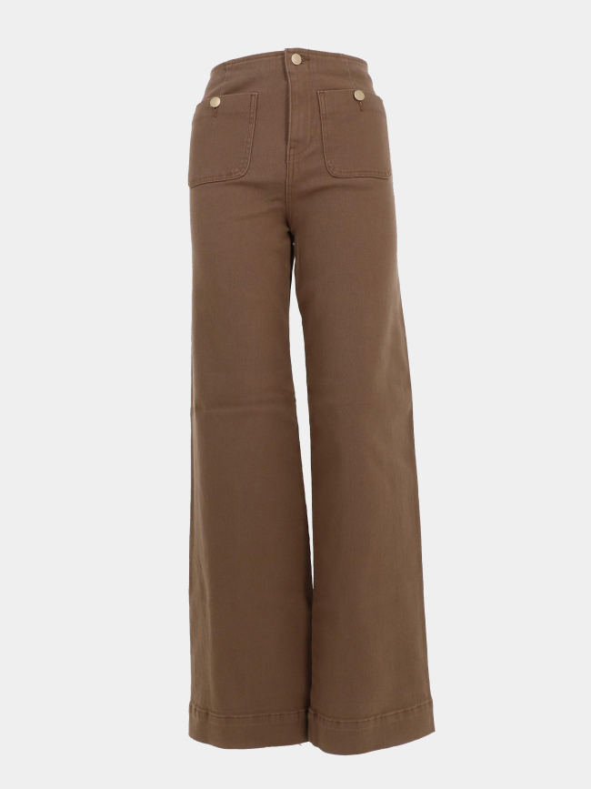Jean large taille haute madeline marron femme - Only