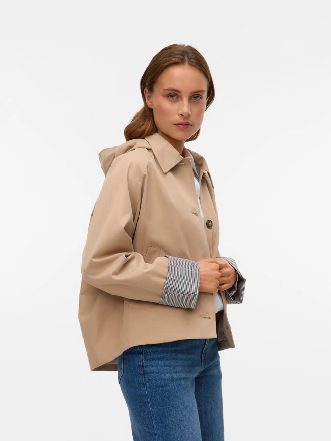 Trench coat court waleslydia beige femme - Vero Moda