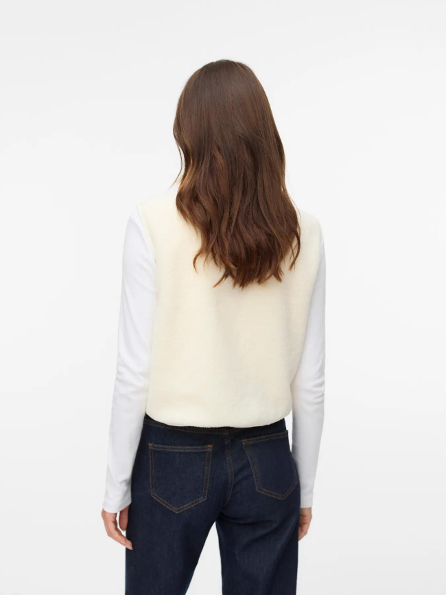 Veste sans manche teddy gilly blanc femme - Vero Moda