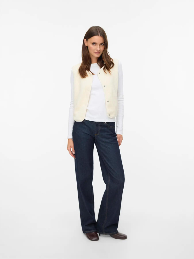 Veste sans manche teddy gilly blanc femme - Vero Moda