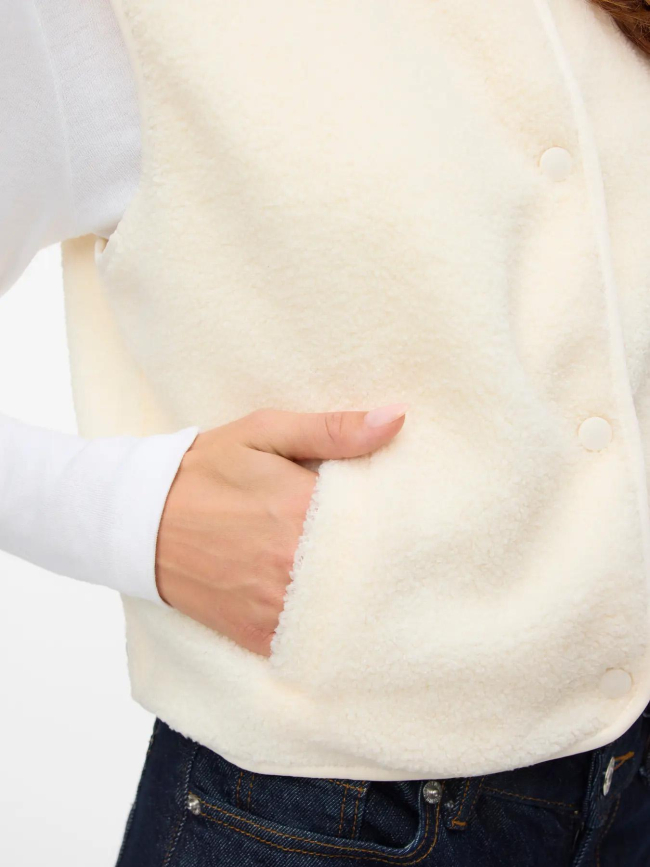 Veste sans manche teddy gilly blanc femme - Vero Moda