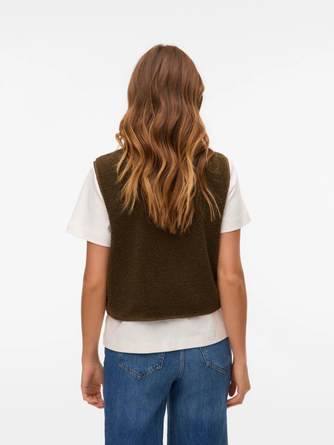 Veste sans manche teddy gilly kaki femme - Vero Moda