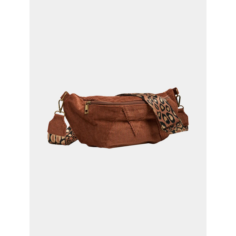 Sac banane velours côtelé nenny marron femme - Pieces