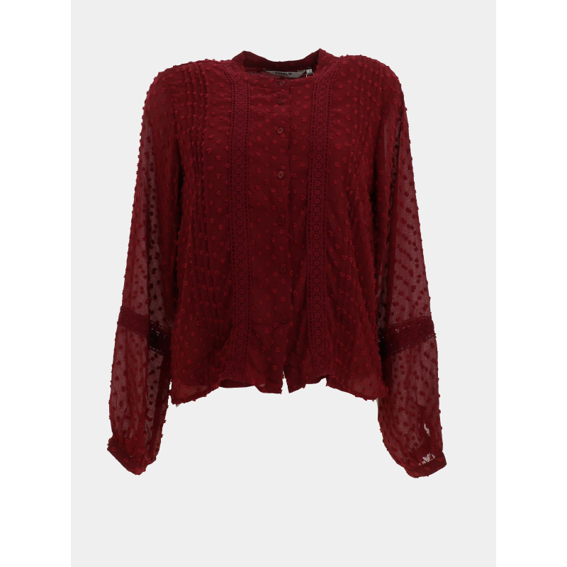 Chemisier melia dobby bordeaux femme - Only