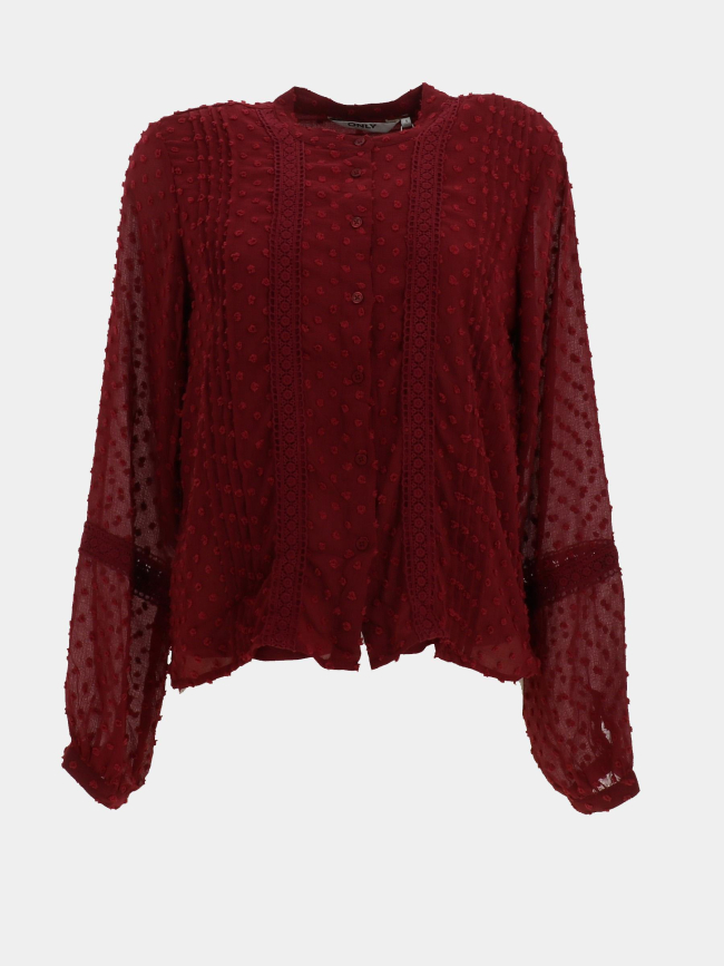Chemisier melia dobby bordeaux femme - Only