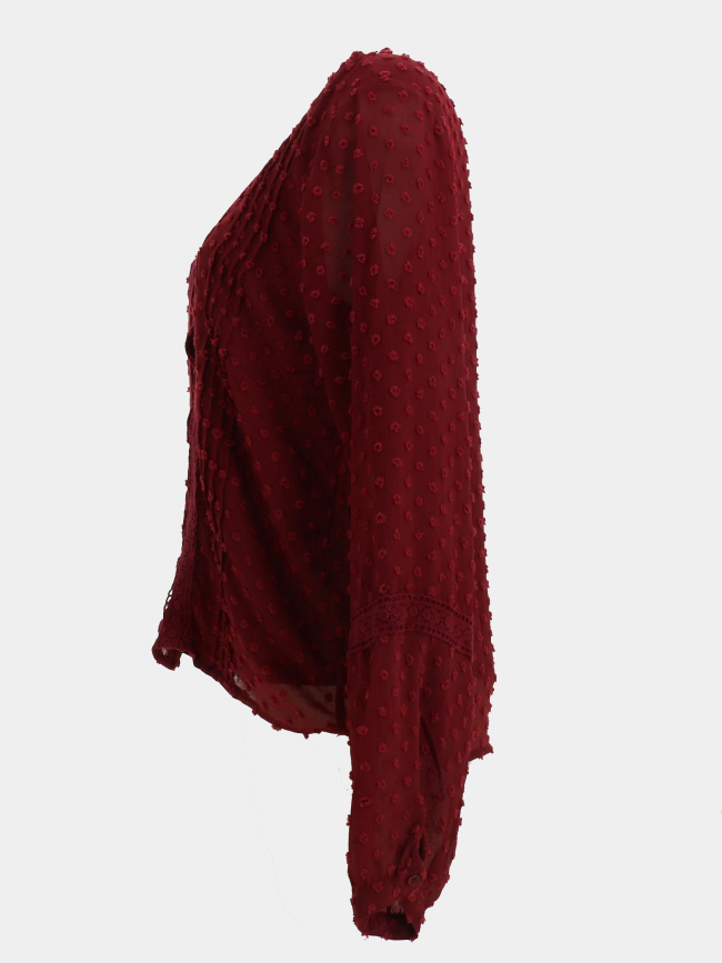 Chemisier melia dobby bordeaux femme - Only