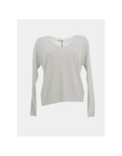 Pull fin brillant à col v jdybodilla blanc femme - JDY