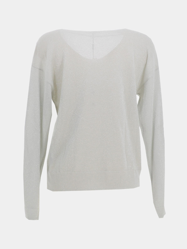 Pull fin brillant à col v jdybodilla blanc femme - JDY