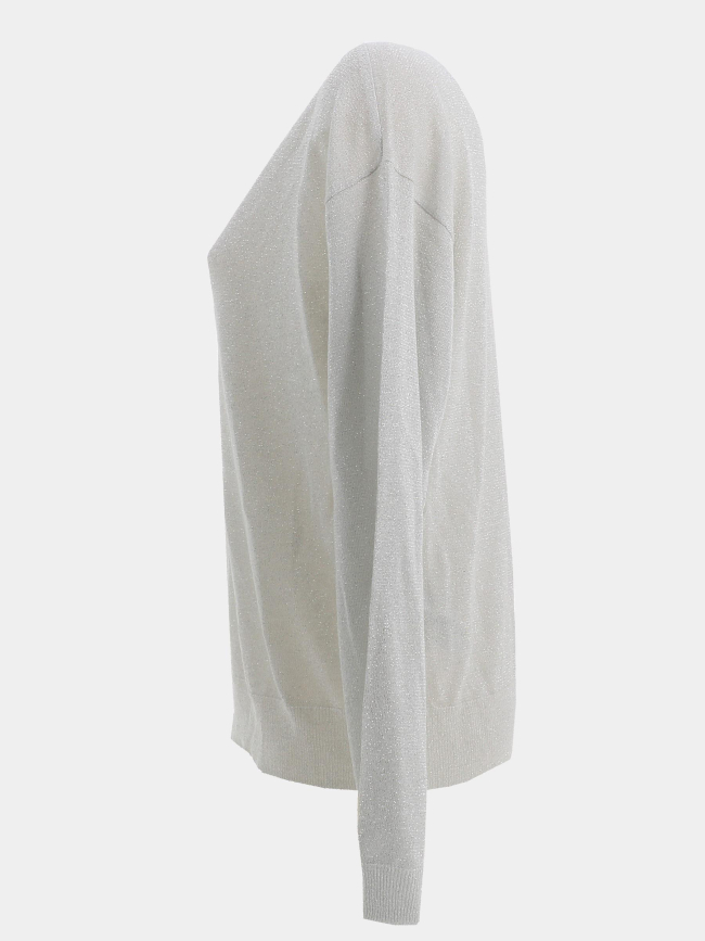 Pull fin brillant à col v jdybodilla blanc femme - JDY