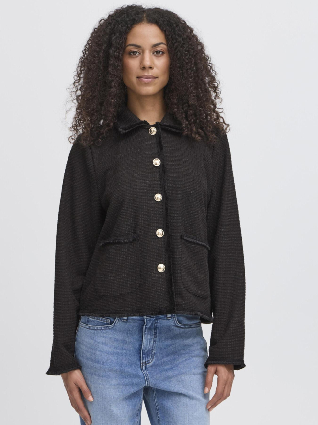 Veste texturée kate fringe noir femme - Ichi