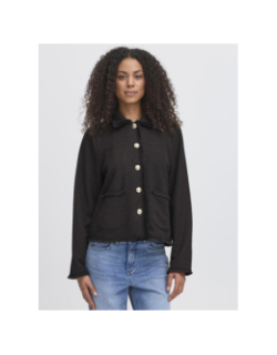 Veste texturée kate fringe noir femme - Ichi