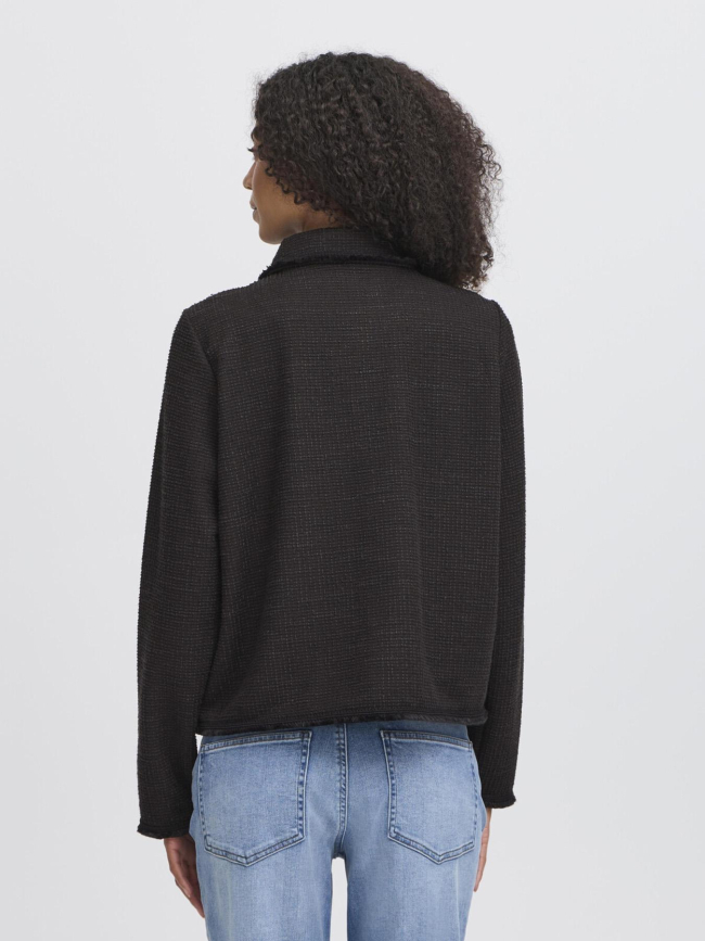 Veste texturée kate fringe noir femme - Ichi