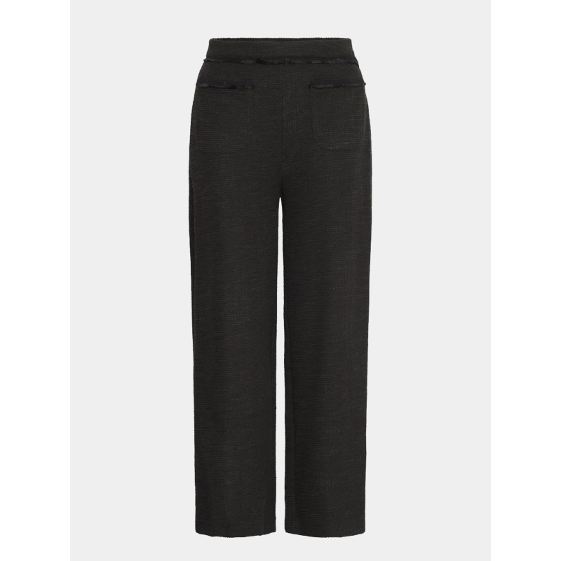 Pantalon texturé kate fringe noir femme - Ichi