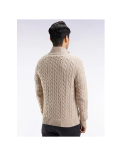 Pull col zippé torsadé honer beige homme - Eden Park