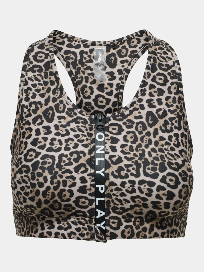 Brassière de sport léopard daisy 2 marron femme - Only Play