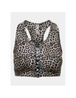 Brassière de sport léopard daisy 2 marron femme - Only Play