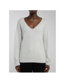 Pull col v effet pailleté rachel blanc femme - Teddy Smith