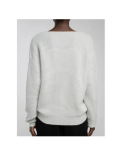Pull col v effet pailleté rachel blanc femme - Teddy Smith