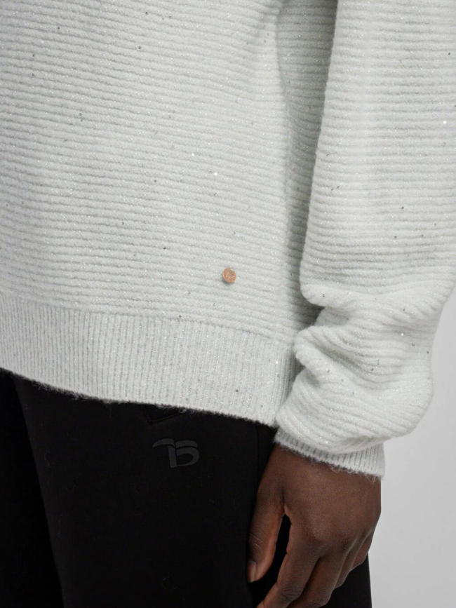 Pull col v effet pailleté rachel blanc femme - Teddy Smith