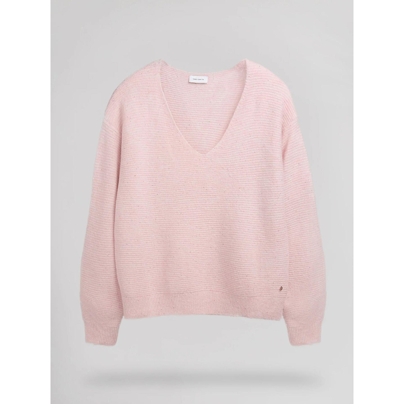 Pull col v effet pailleté rachel rose femme - Teddy Smith