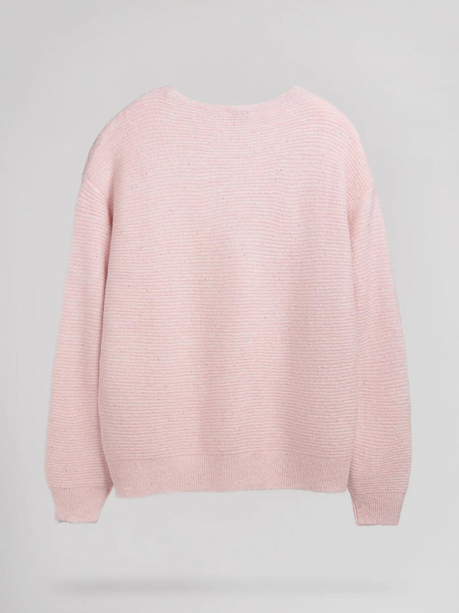 Pull col v effet pailleté rachel rose femme - Teddy Smith