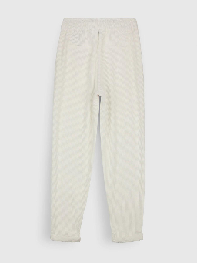 Pantalon droit en velours côtelé beige femme - Teddy Smith