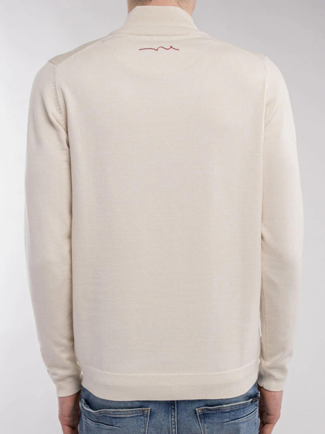 Pull col zippé marty 2 blanc crème homme - Teddy Smith