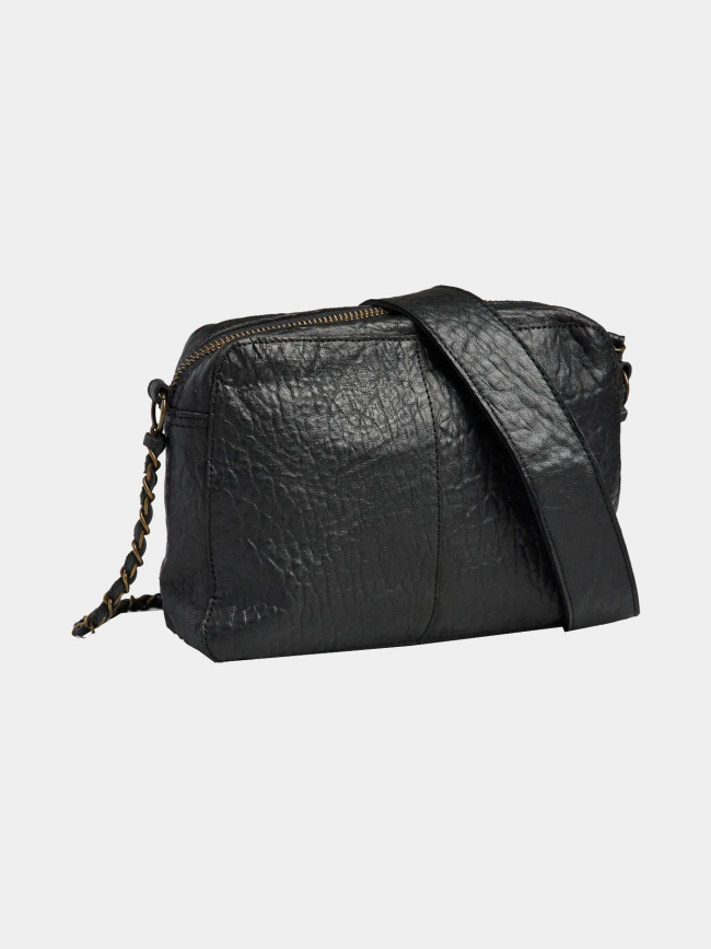 Sac bandoulière en cuir jadja noir femme - Pieces
