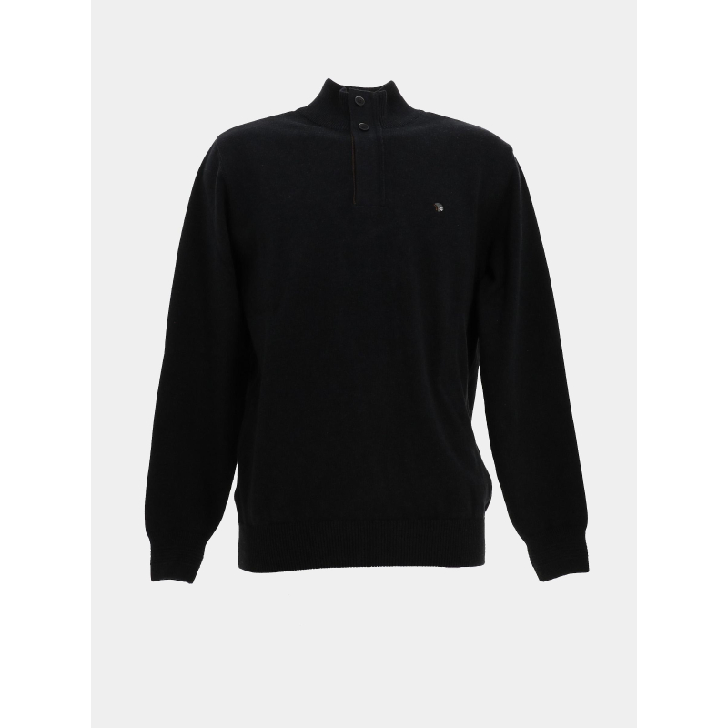 Pull col zippé flack noir homme - Benson & Cherry