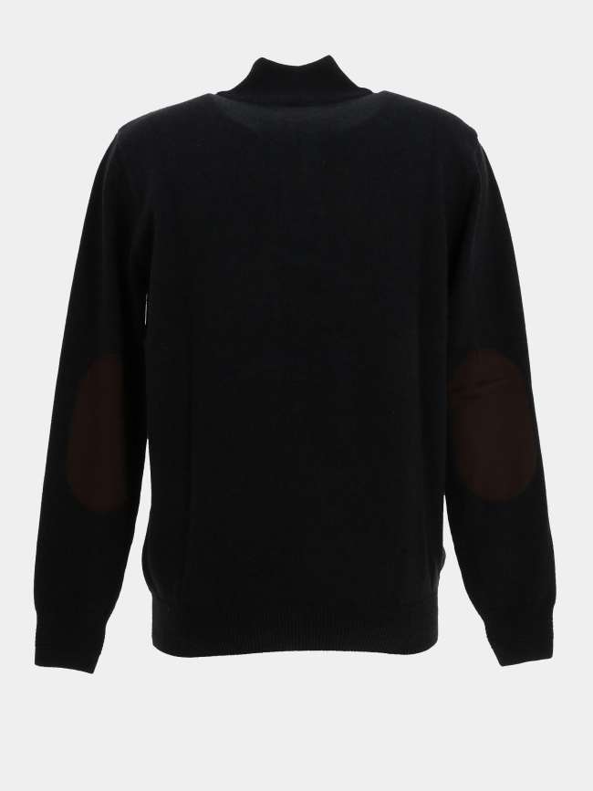 Pull col zippé flack noir homme - Benson & Cherry