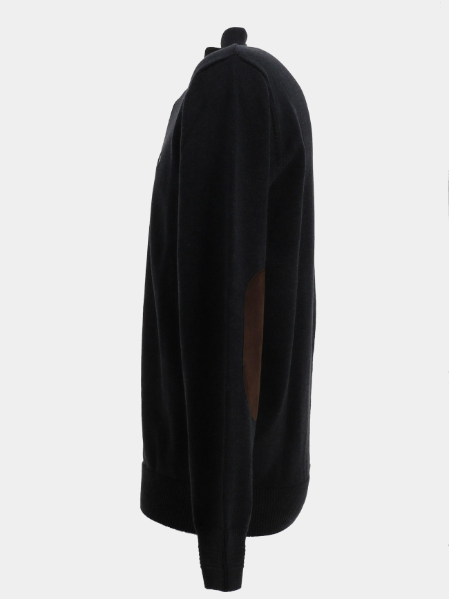 Pull col zippé flack noir homme - Benson & Cherry