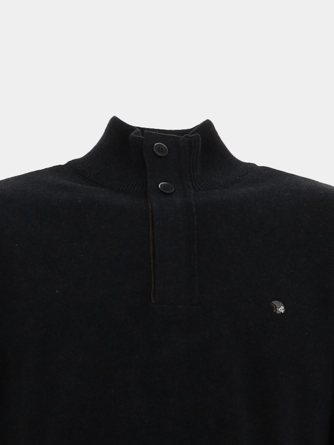 Pull col zippé flack noir homme - Benson & Cherry
