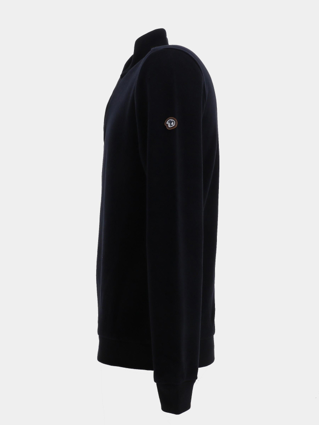 Sweat col zippé milan bleu marine homme - Benson & Cherry