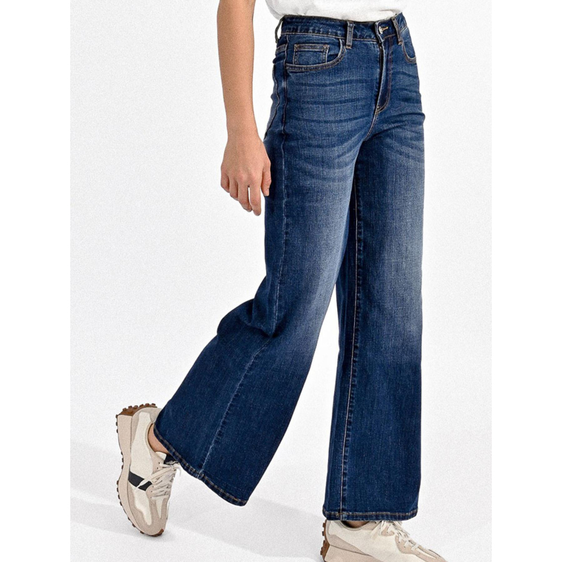 Jean large brut denim bleu femme - Molly Bracken