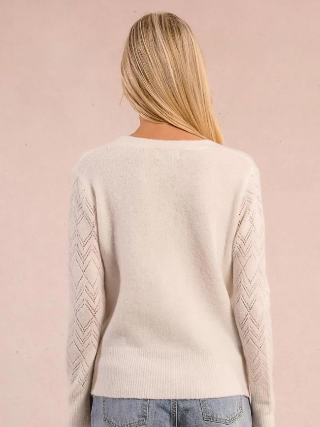 Gilet cardigan boutons cœur blanc femme - Molly Bracken