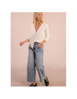 Gilet cardigan boutons cœur blanc femme - Molly Bracken