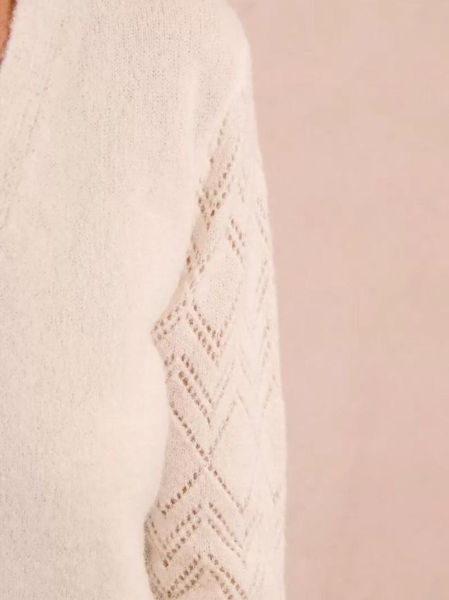 Gilet cardigan boutons cœur blanc femme - Molly Bracken