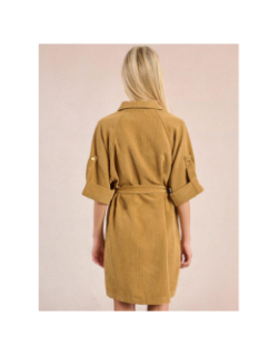 Robe boutonnée velours côtelé marron femme - Molly Bracken