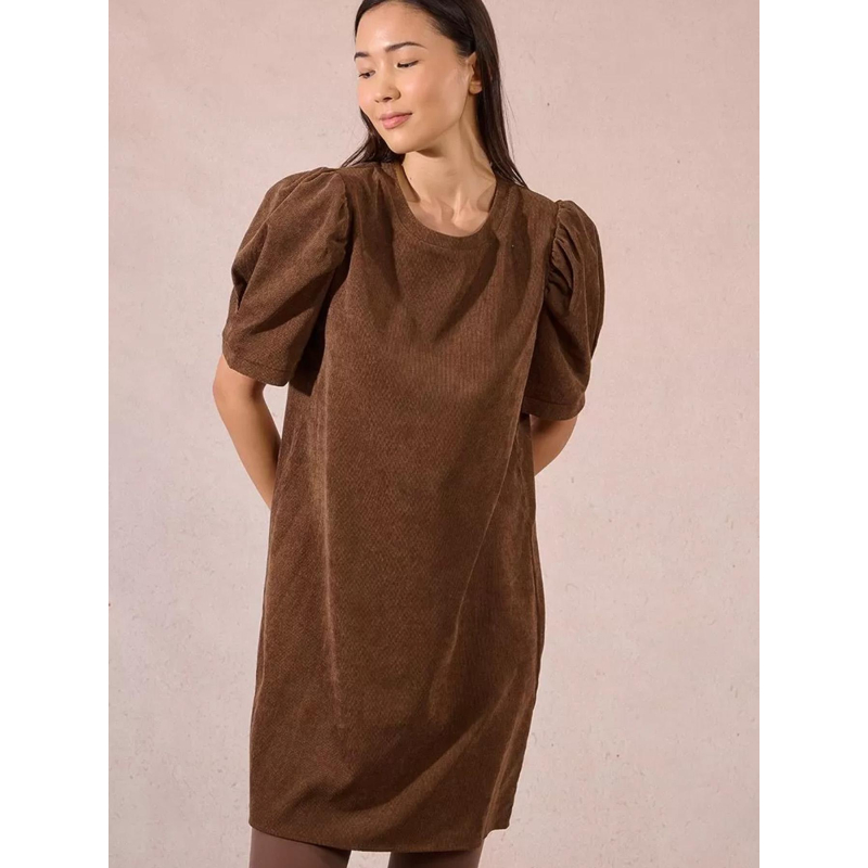 Robe droite côtelé marron femme - Molly Bracken