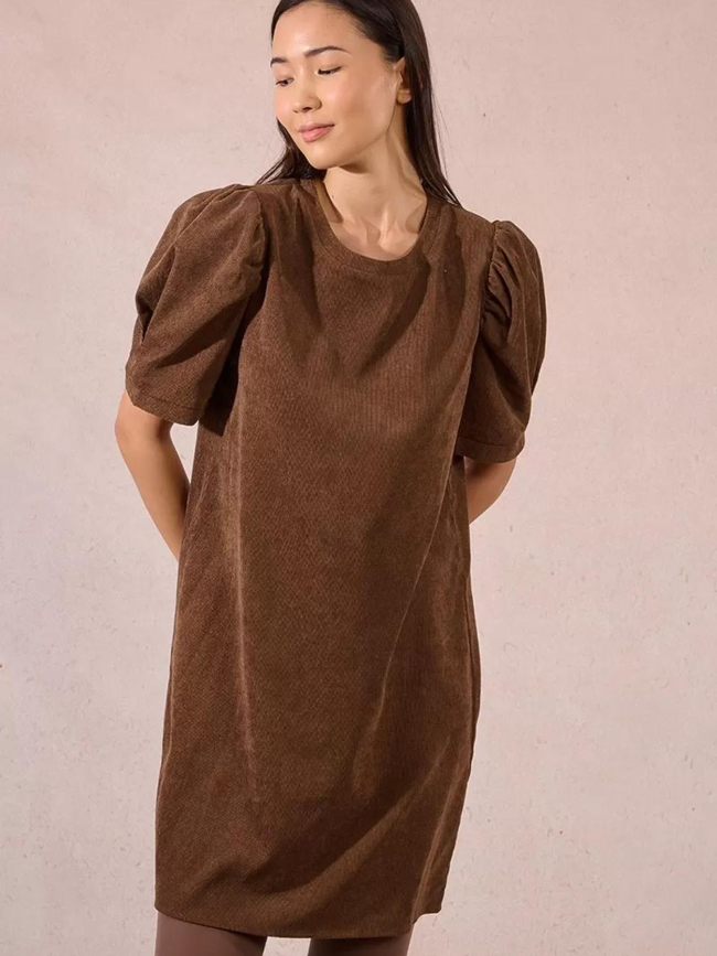 Robe droite côtelé marron femme - Molly Bracken