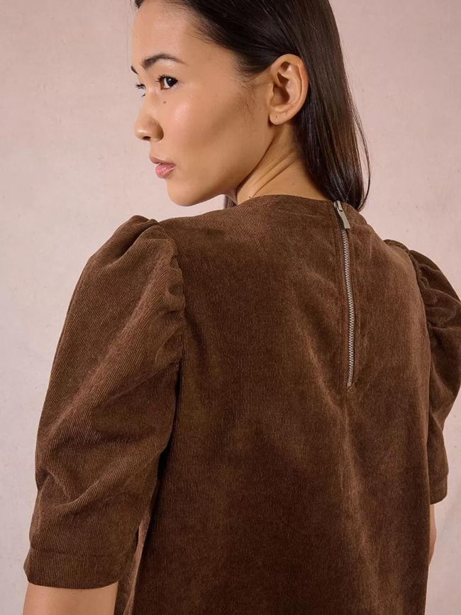 Robe droite côtelé marron femme - Molly Bracken