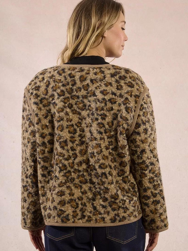 Veste léopard boutonnée marron femme - Molly Bracken