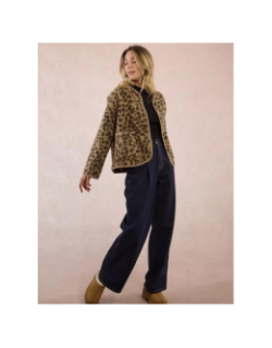 Veste léopard boutonnée marron femme - Molly Bracken