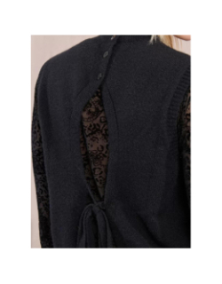 Pull sans manche dos ouvert noir femme - Molly Bracken